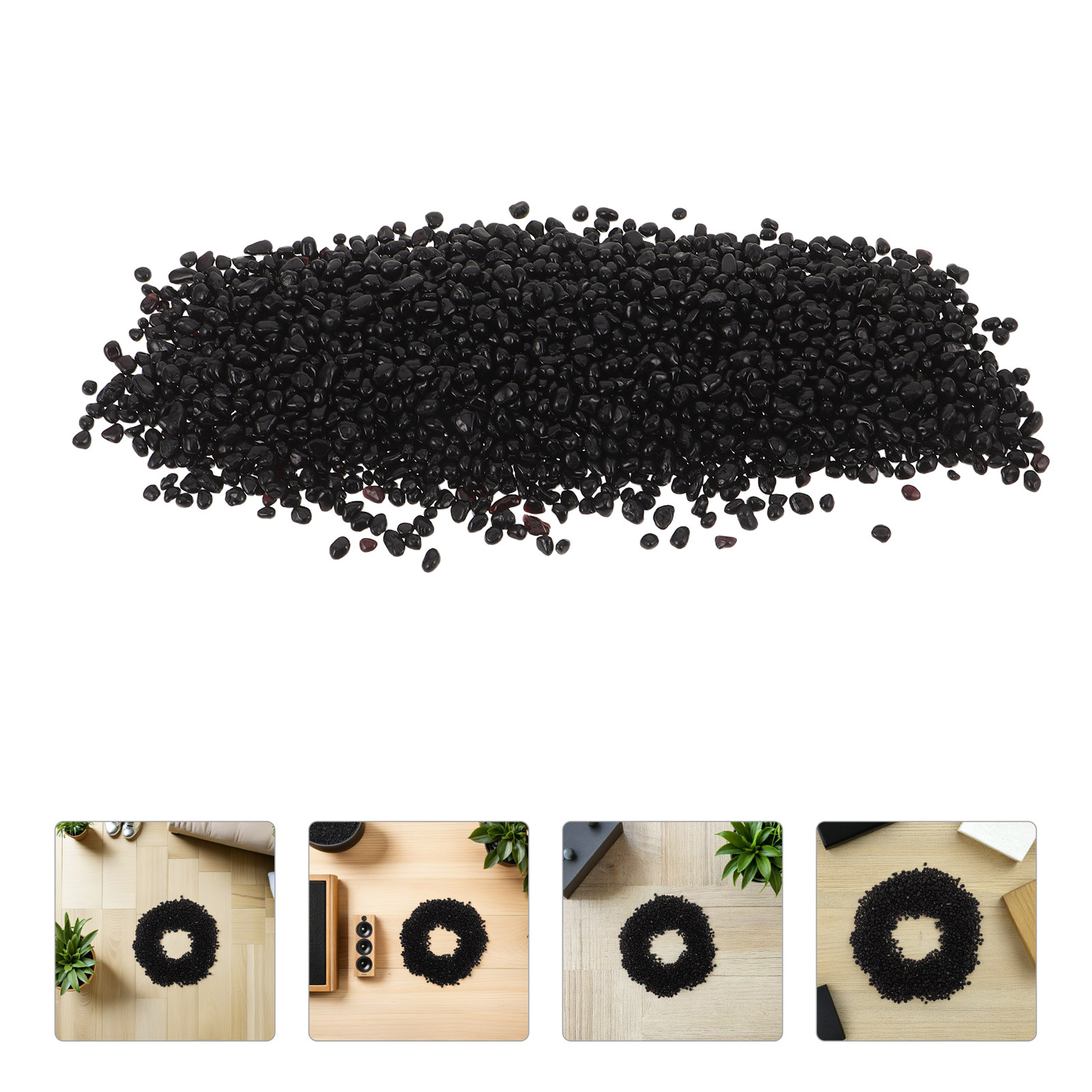 Aquarium Planted Fish - Schwarzer Kies Aquarium-Dekoration Kleiner Glatter Zerkleinertes