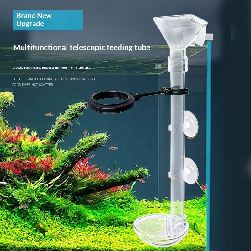 Planted Aquarium Youtube - Teleskopischer Futterrohr-Fütterer für Aquarien, verstellbarer Acryl-Aquarium-Fütterer