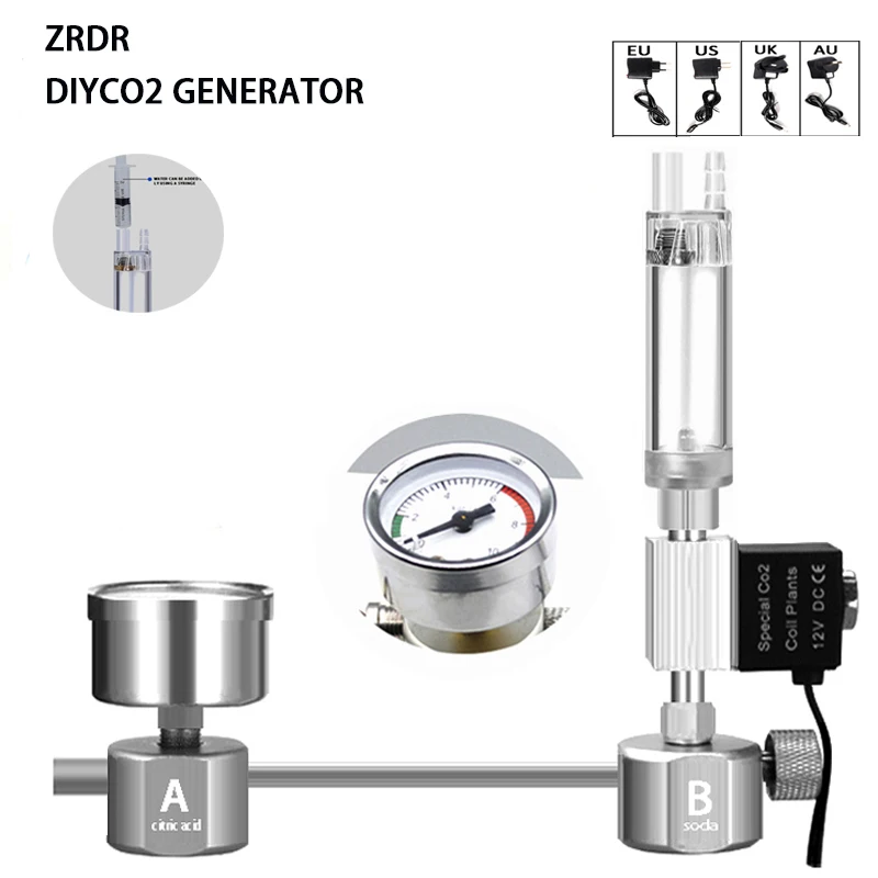 Planted Aquarium Tank Kit - Aquarium DIY CO2-Reaktor-Generator-System-Kit für Aquarientanks, CO2-Regler,