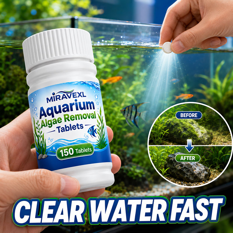 Aquarium Planted Fish - MIRAVEXL 150 Aquarium-Algenentfernungstabletten, Sicherer Algenkiller-Reiniger, Schnelle